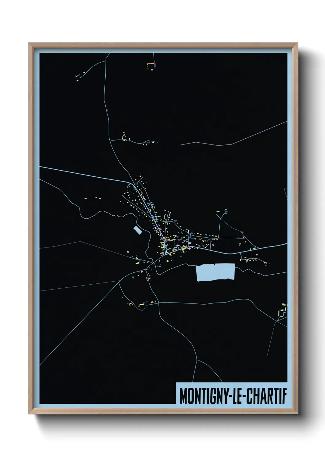 Une affiche de carte sur Montigny-le-Chartif