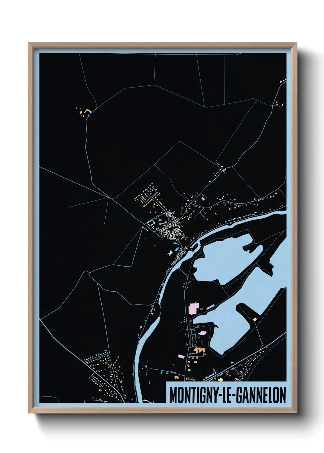 Une affiche de carte sur Montigny-le-Gannelon