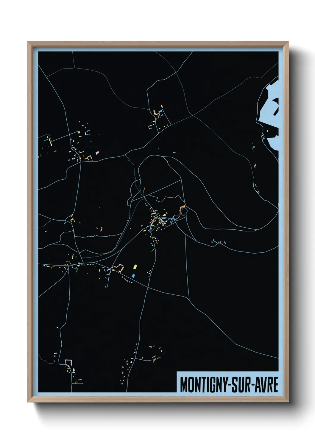 Une affiche de carte sur Montigny-sur-Avre