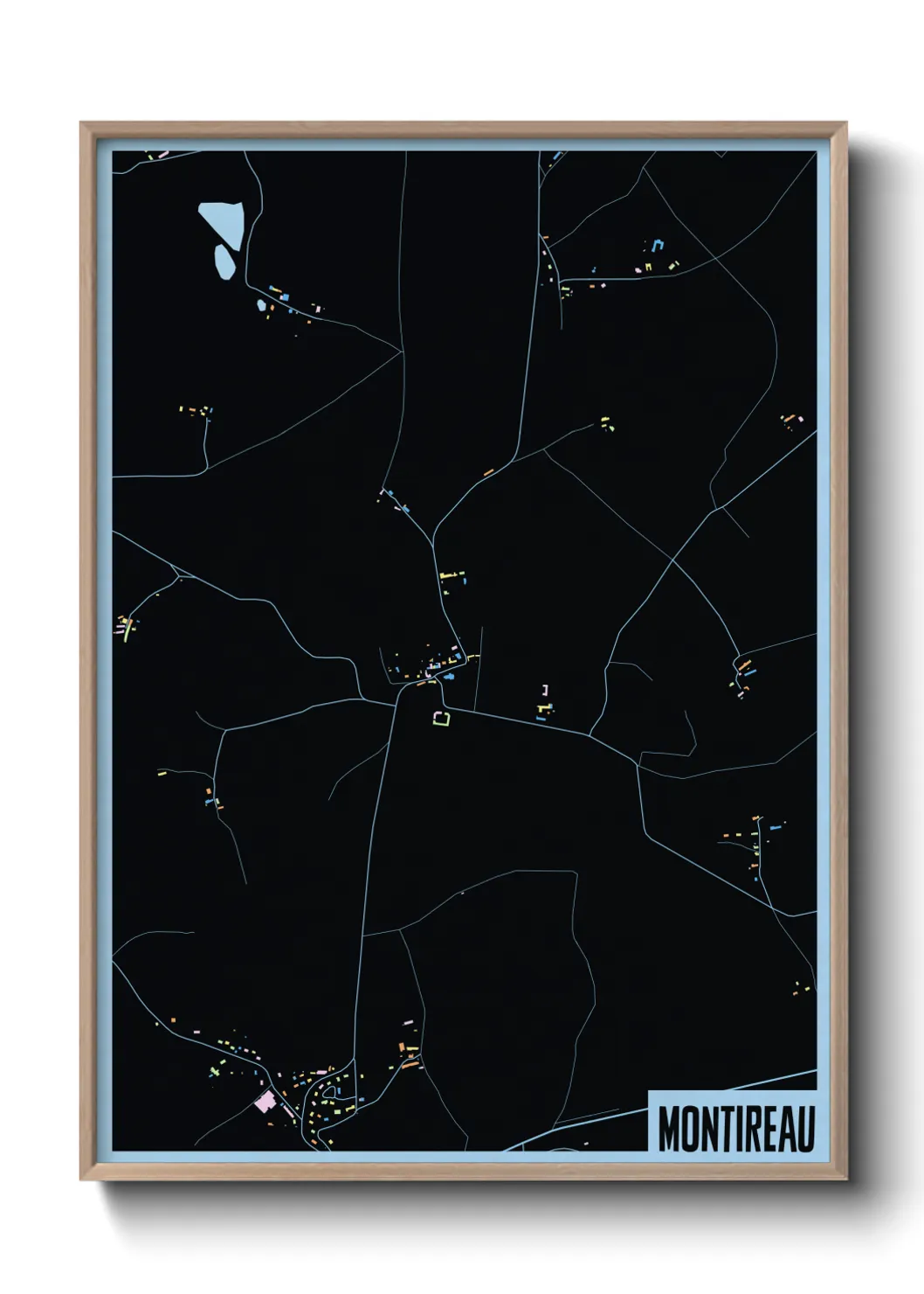 Une affiche de carte sur Montireau