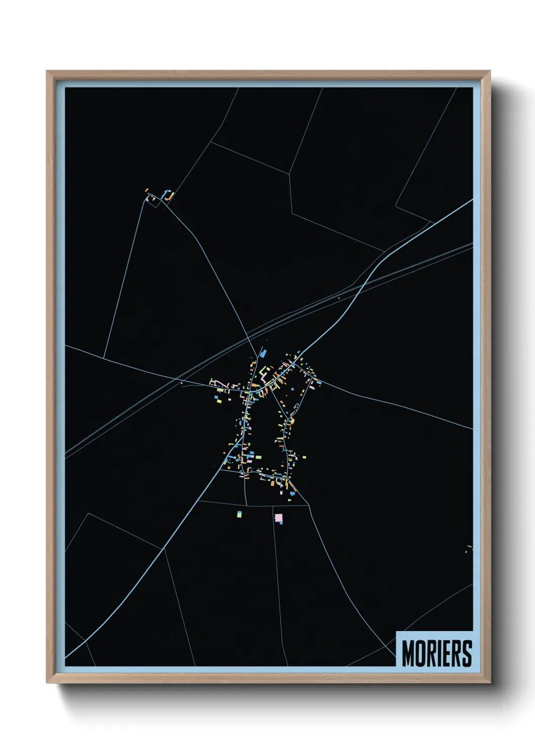 Une affiche de carte sur Moriers