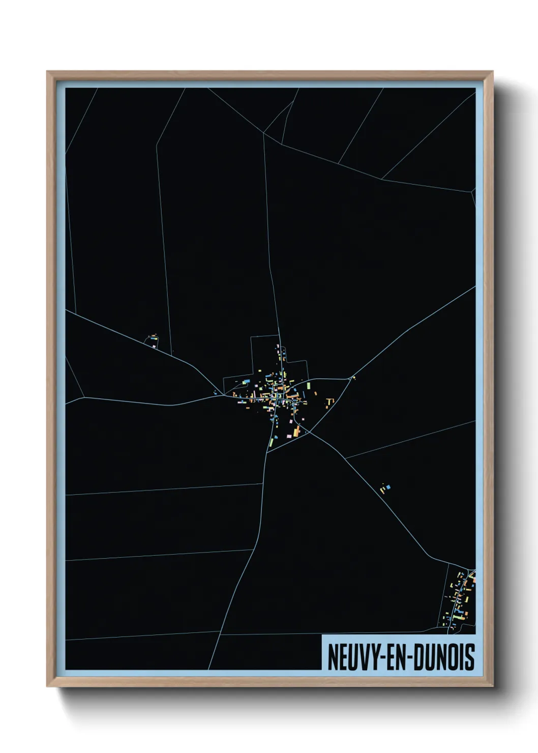 Une affiche de carte sur Neuvy-en-Dunois