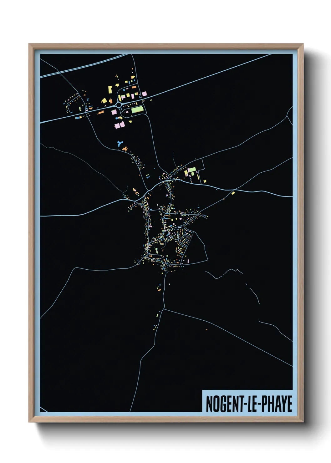 Une affiche de carte sur Nogent-le-Phaye