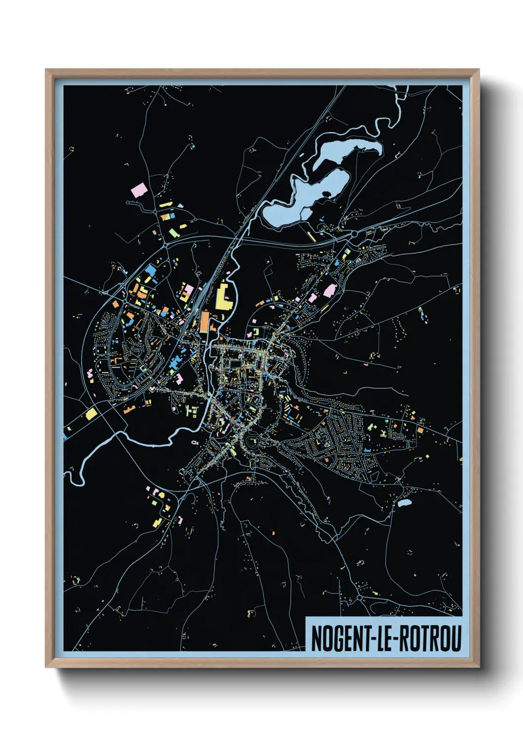 Une affiche de carte sur Nogent-le-Rotrou