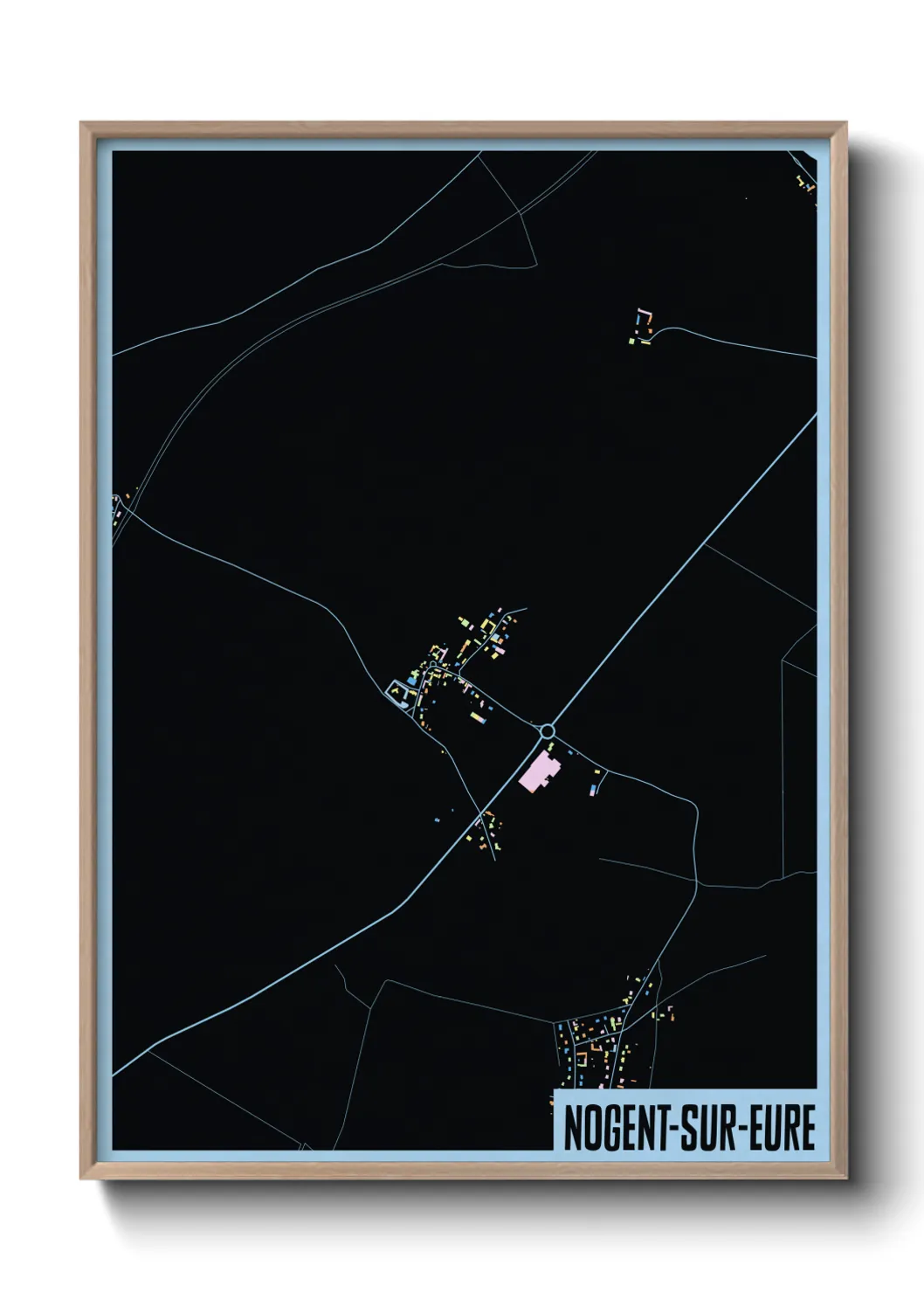 Une affiche de carte sur Nogent-sur-Eure