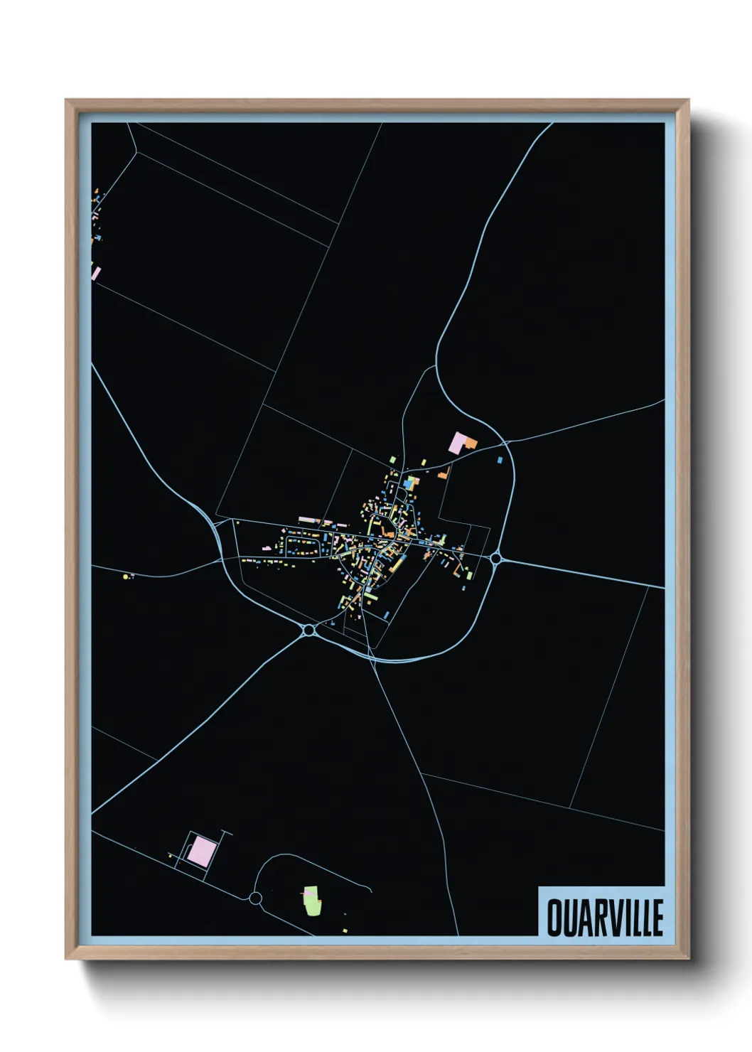 Une affiche de carte sur Ouarville