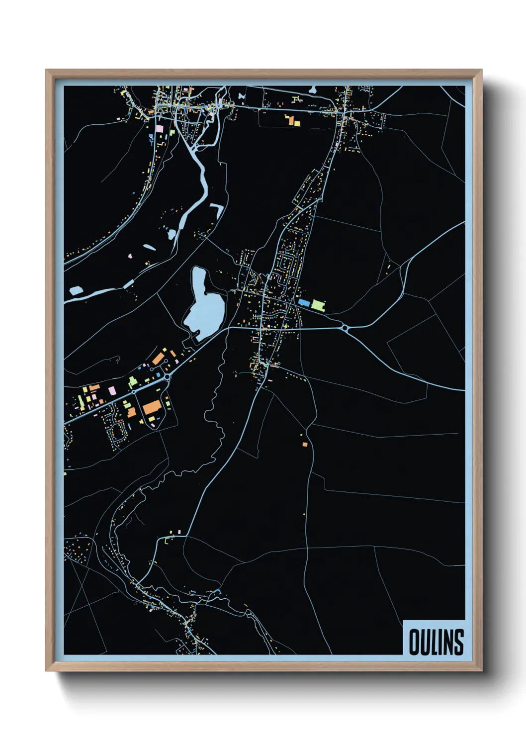 Une affiche de carte sur Oulins