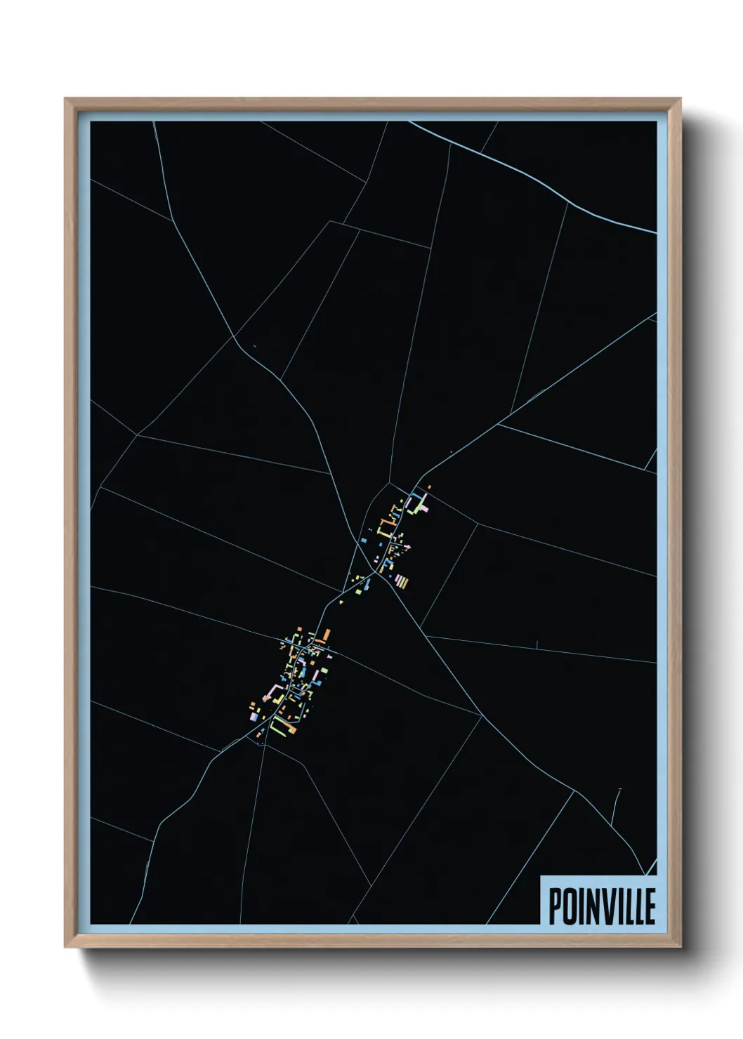 Une affiche de carte sur Poinville