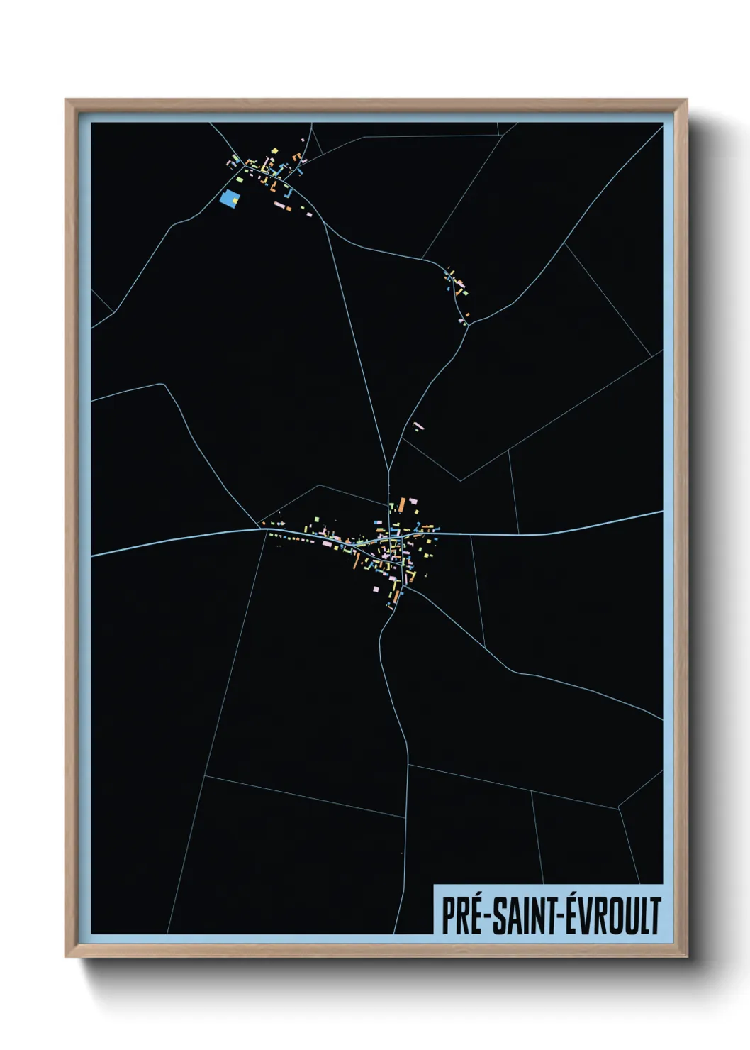 Une affiche de carte sur Pré-Saint-Évroult