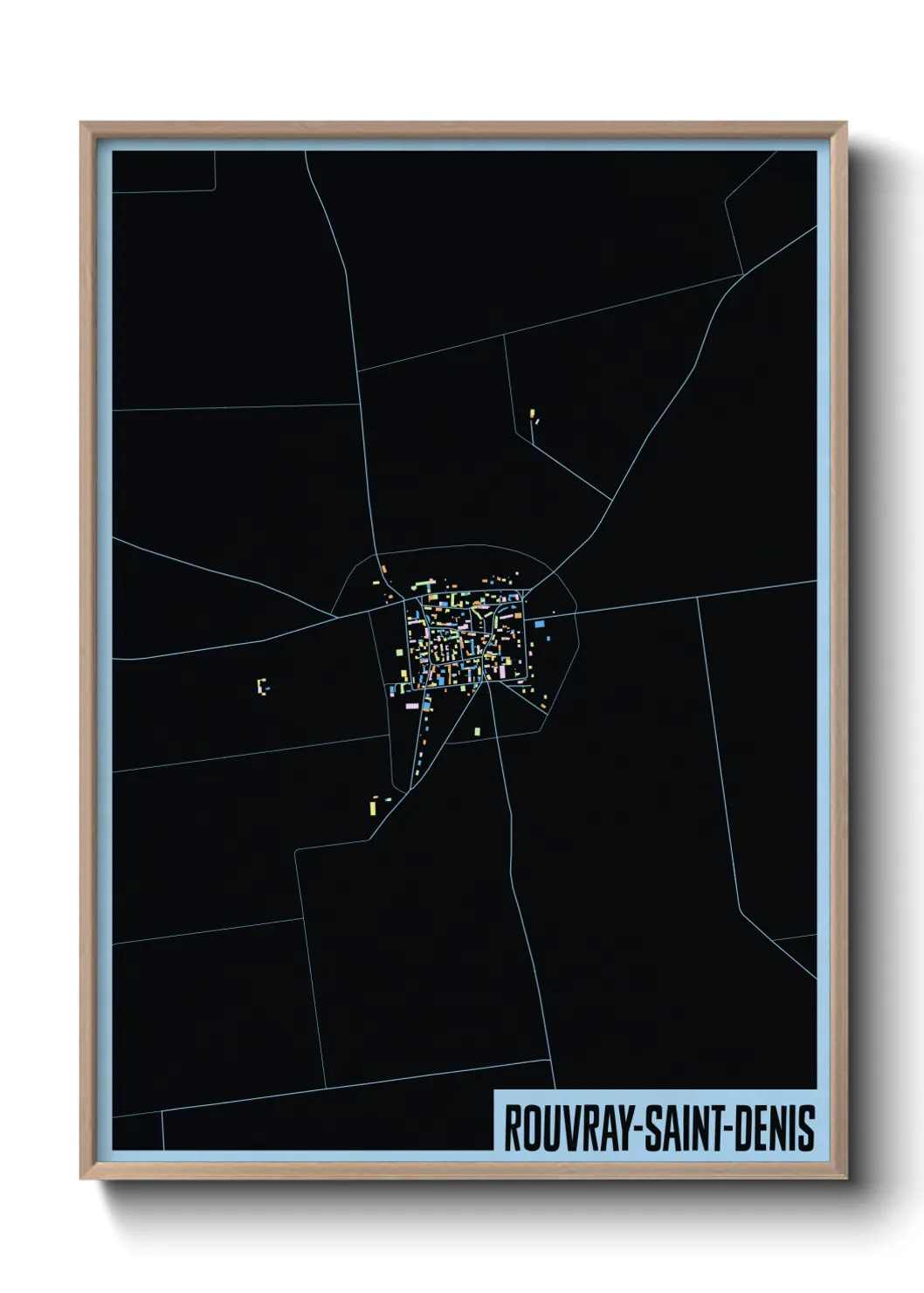 Une affiche de carte sur Rouvray-Saint-Denis