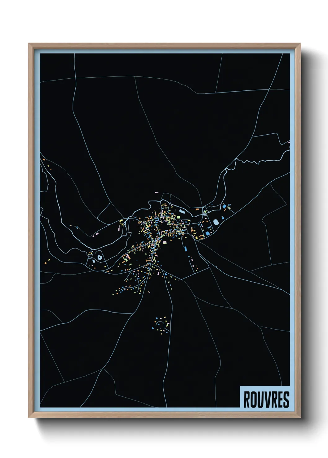 Une affiche de carte sur Rouvres