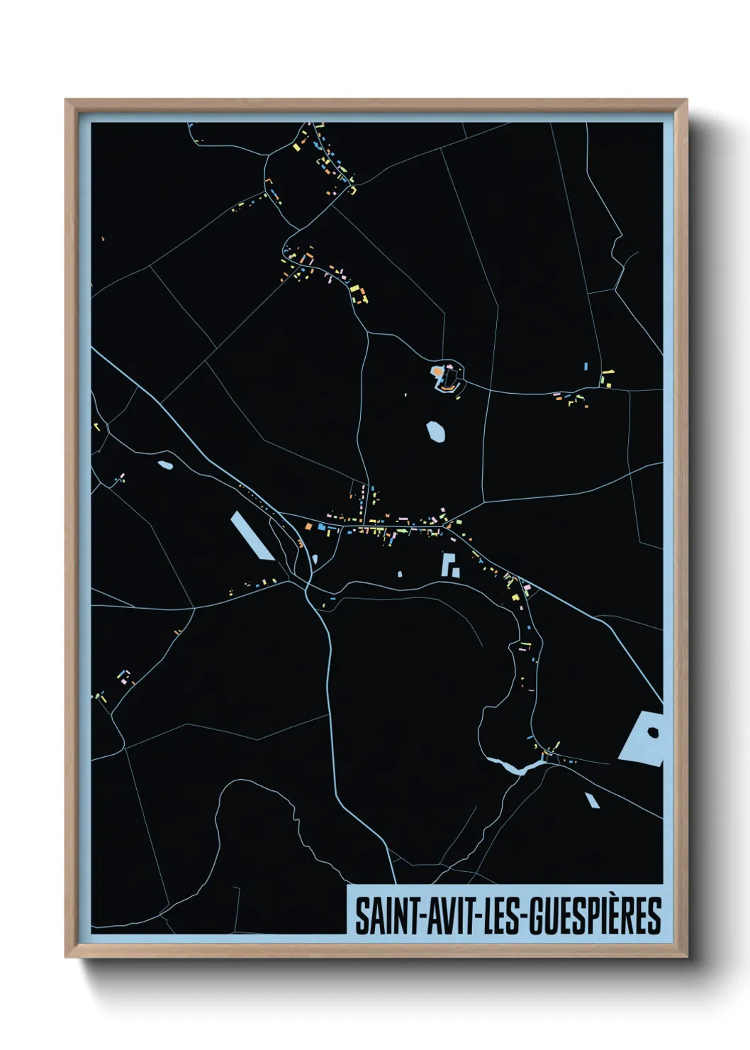 Une affiche de carte sur Saint-Avit-les-Guespières