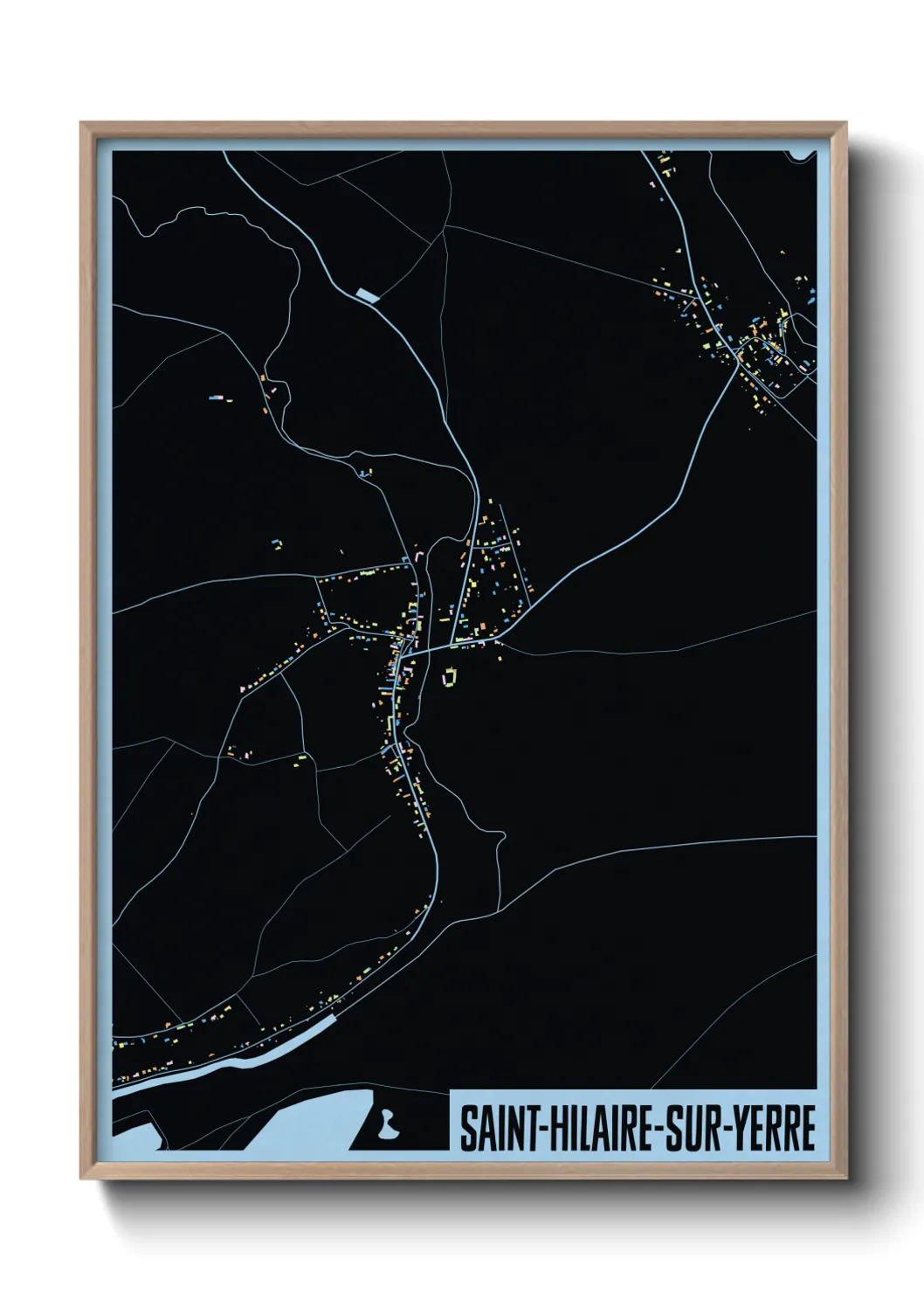 Une affiche de carte sur Saint-Hilaire-sur-Yerre