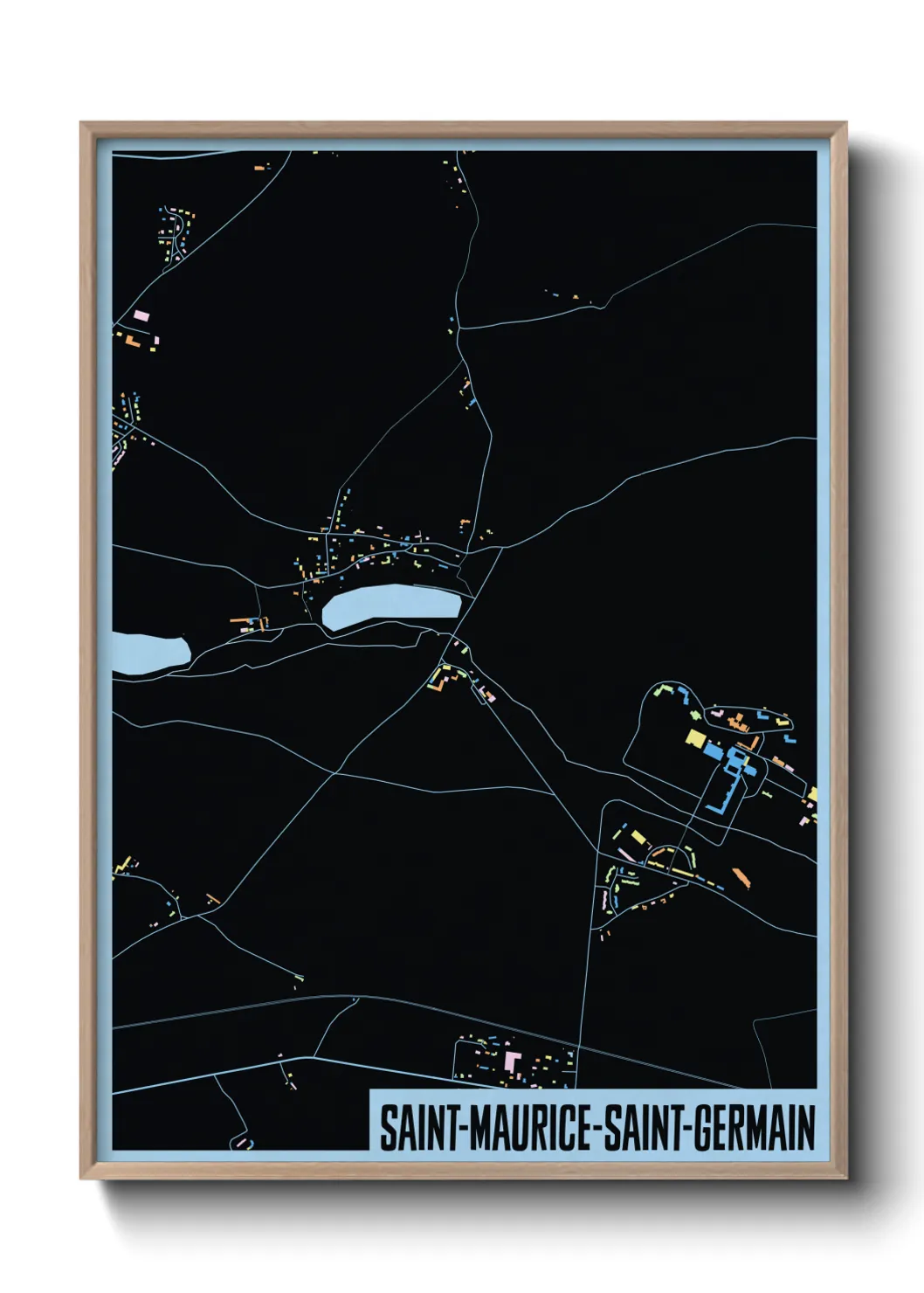 Une affiche de carte sur Saint-Maurice-Saint-Germain