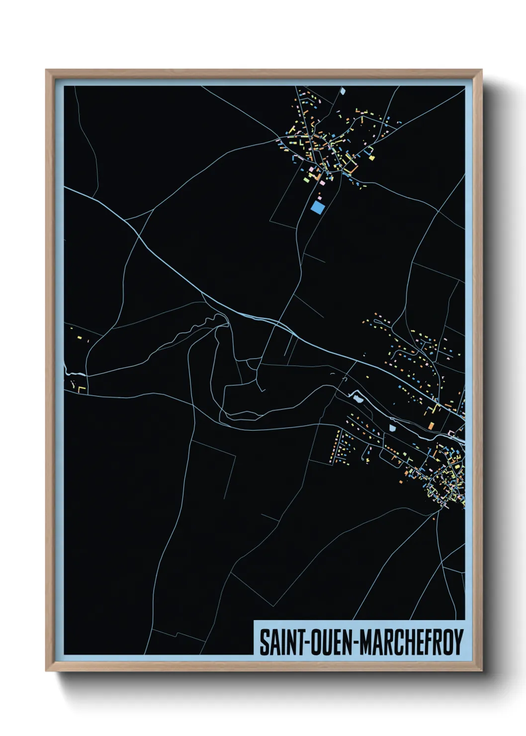 Une affiche de carte sur Saint-Ouen-Marchefroy