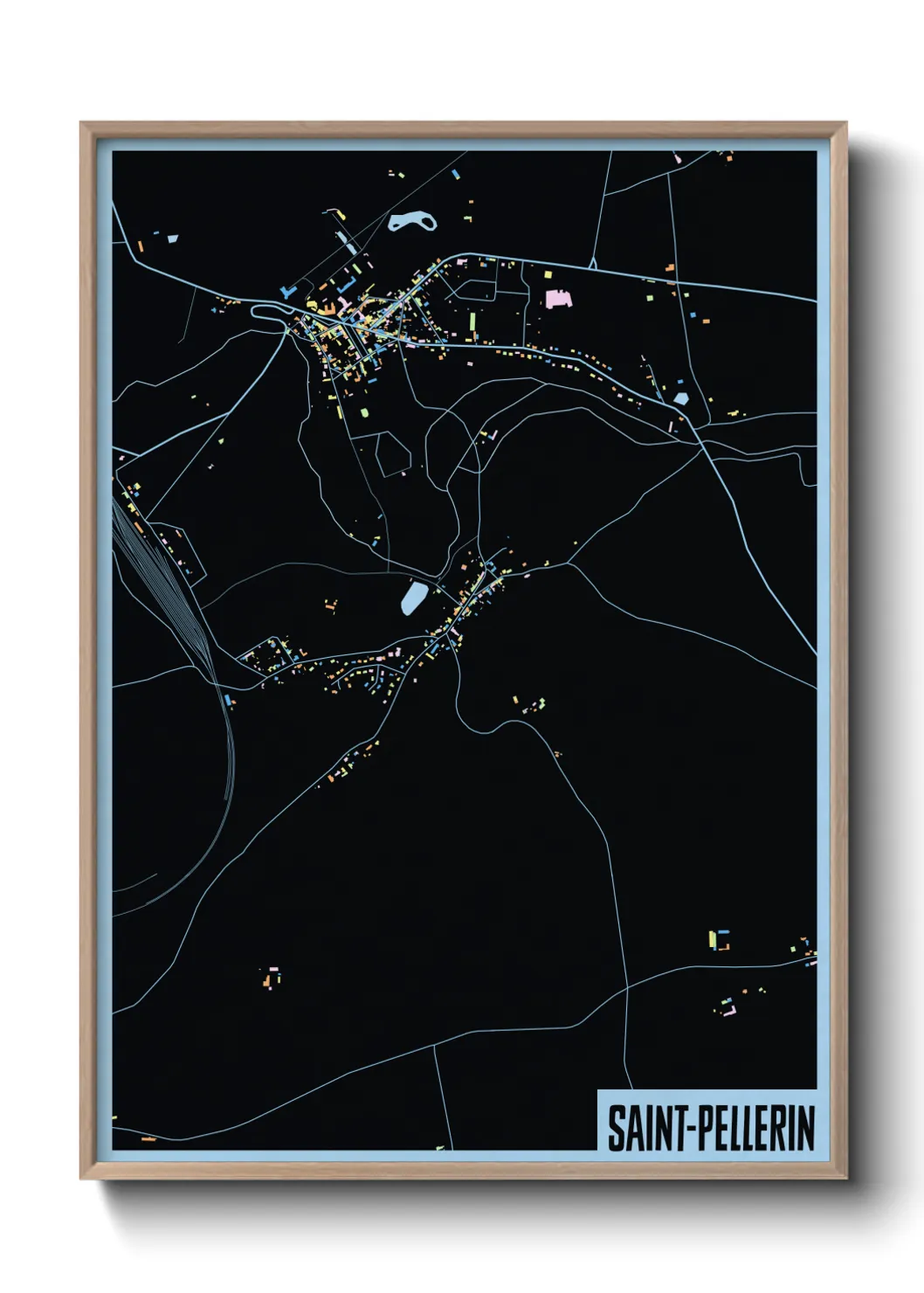 Une affiche de carte sur Saint-Pellerin