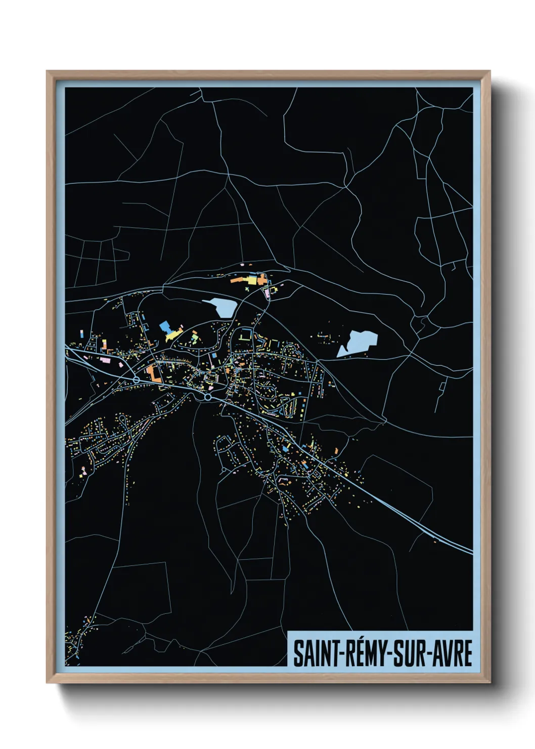 Une affiche de carte sur Saint-Rémy-sur-Avre