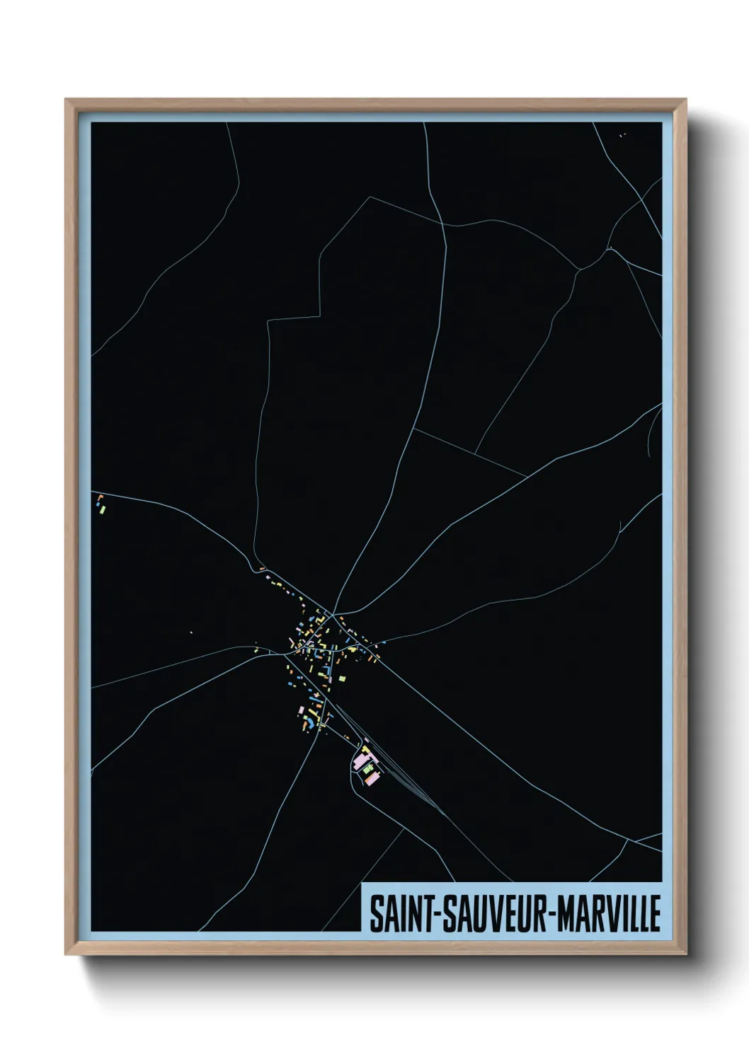 Une affiche de carte sur Saint-Sauveur-Marville