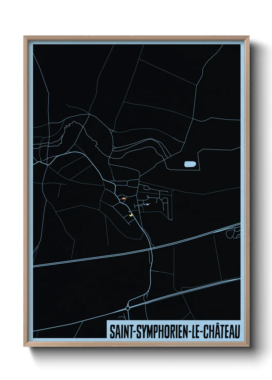 Une affiche de carte sur Saint-Symphorien-le-Château