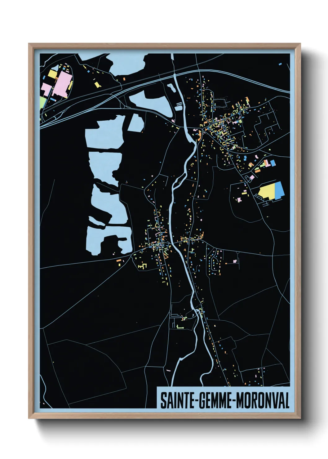 Une affiche de carte sur Sainte-Gemme-Moronval