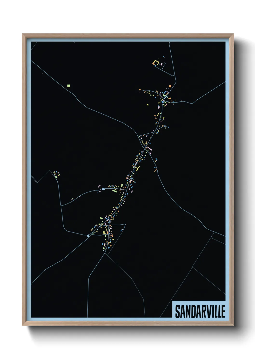 Une affiche de carte sur Sandarville