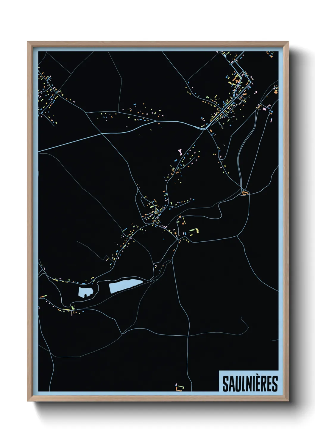 Une affiche de carte sur Saulnières