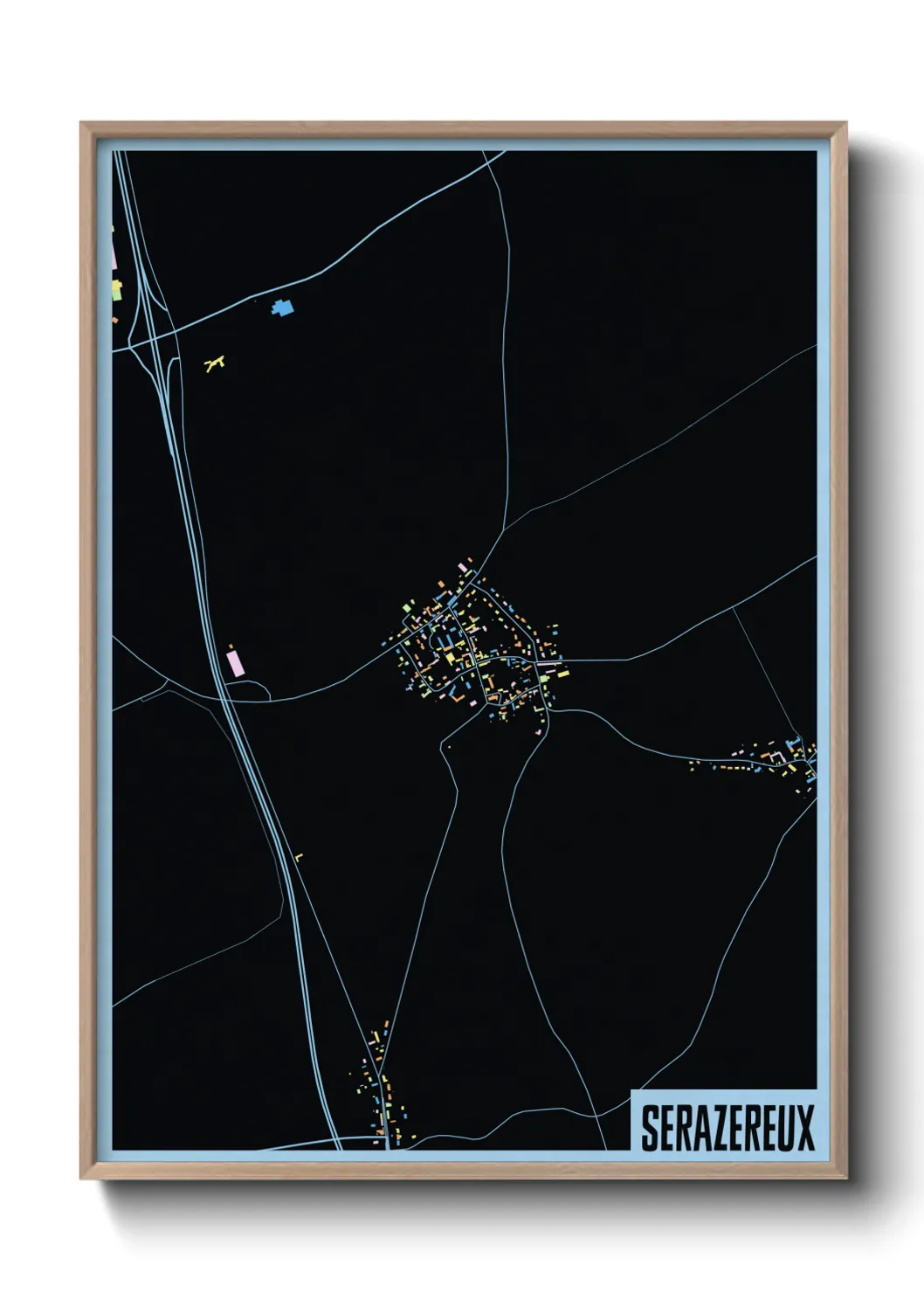 Une affiche de carte sur Serazereux