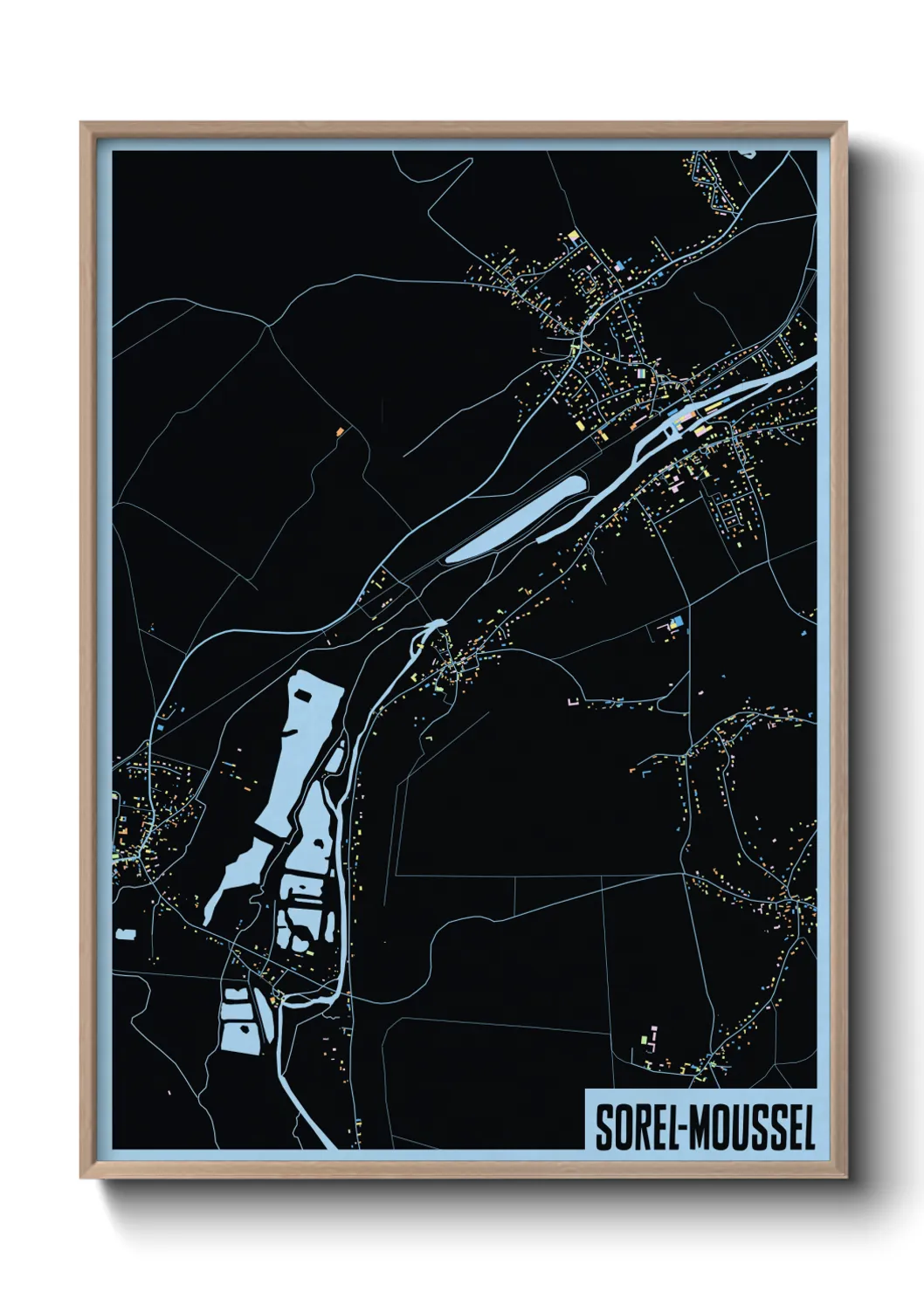 Une affiche de carte sur Sorel-Moussel