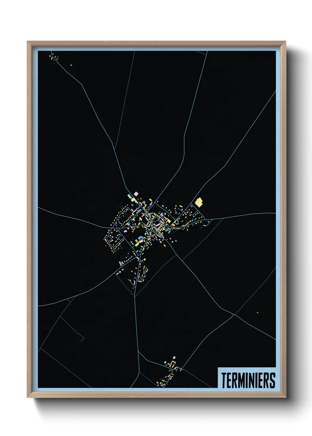 Une affiche de carte sur Terminiers