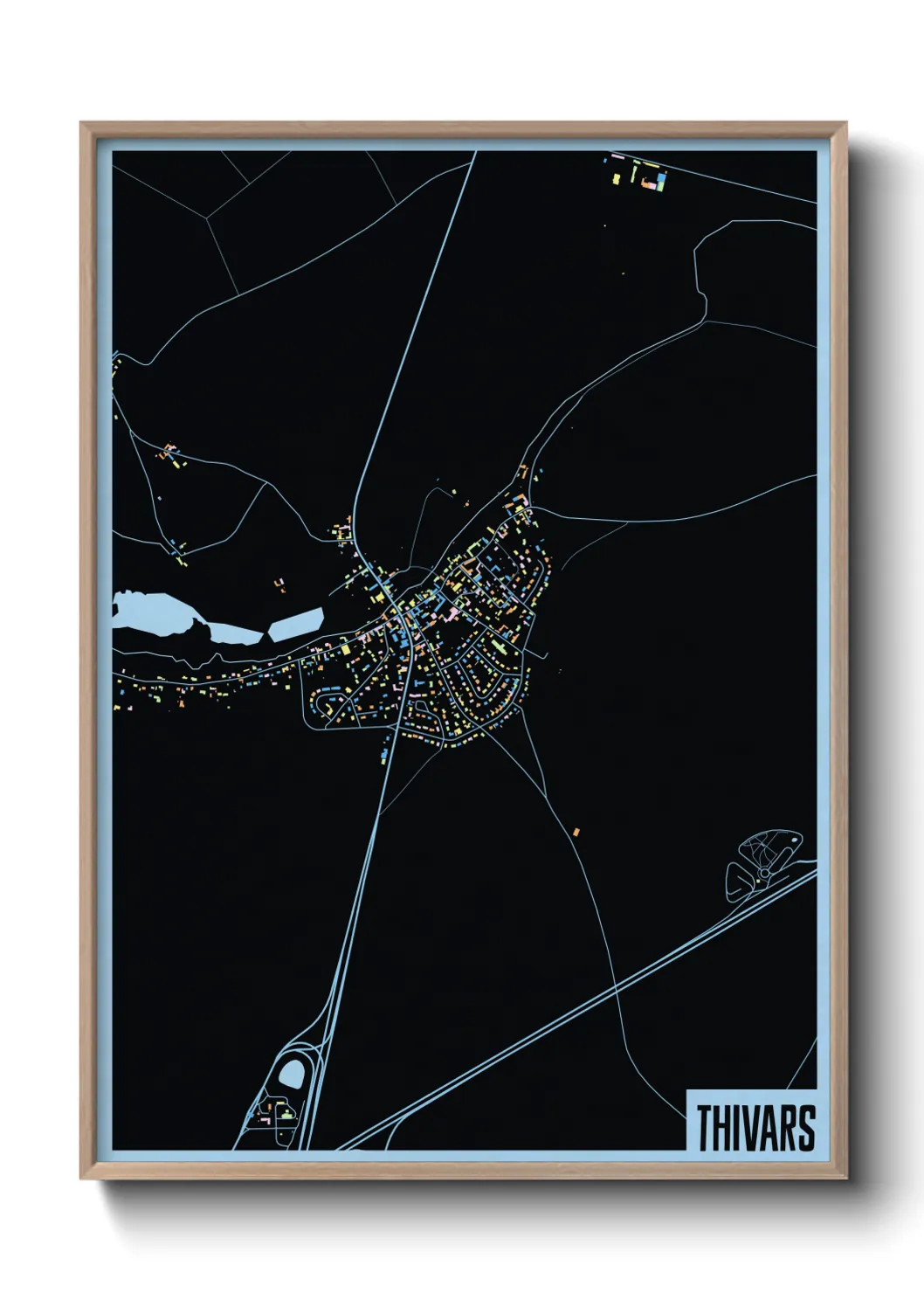 Une affiche de carte sur Thivars