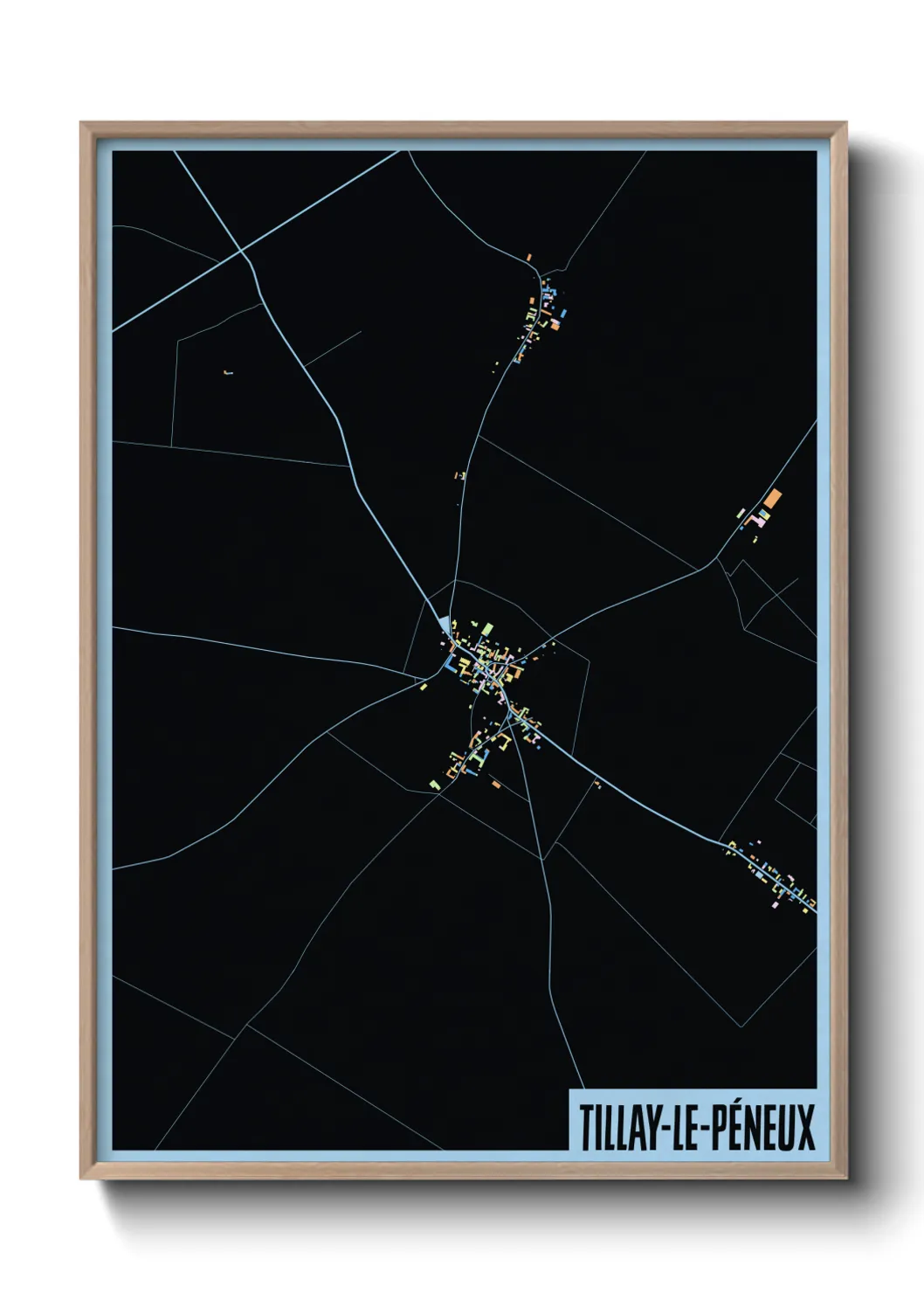 Une affiche de carte sur Tillay-le-Péneux