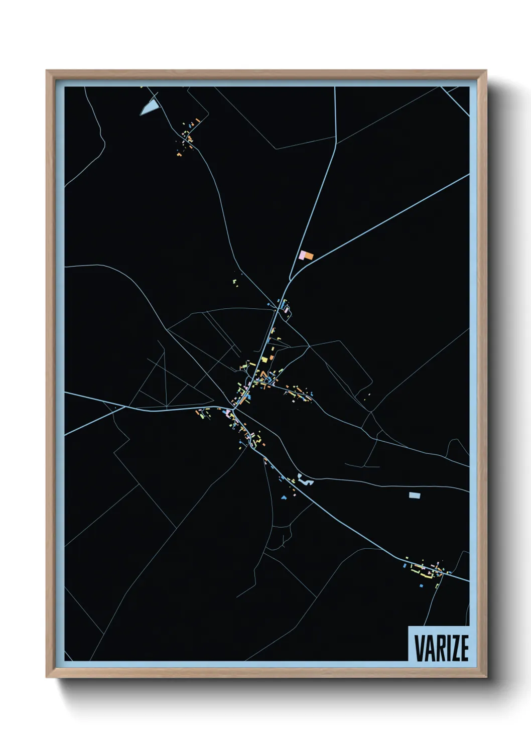 Une affiche de carte sur Varize