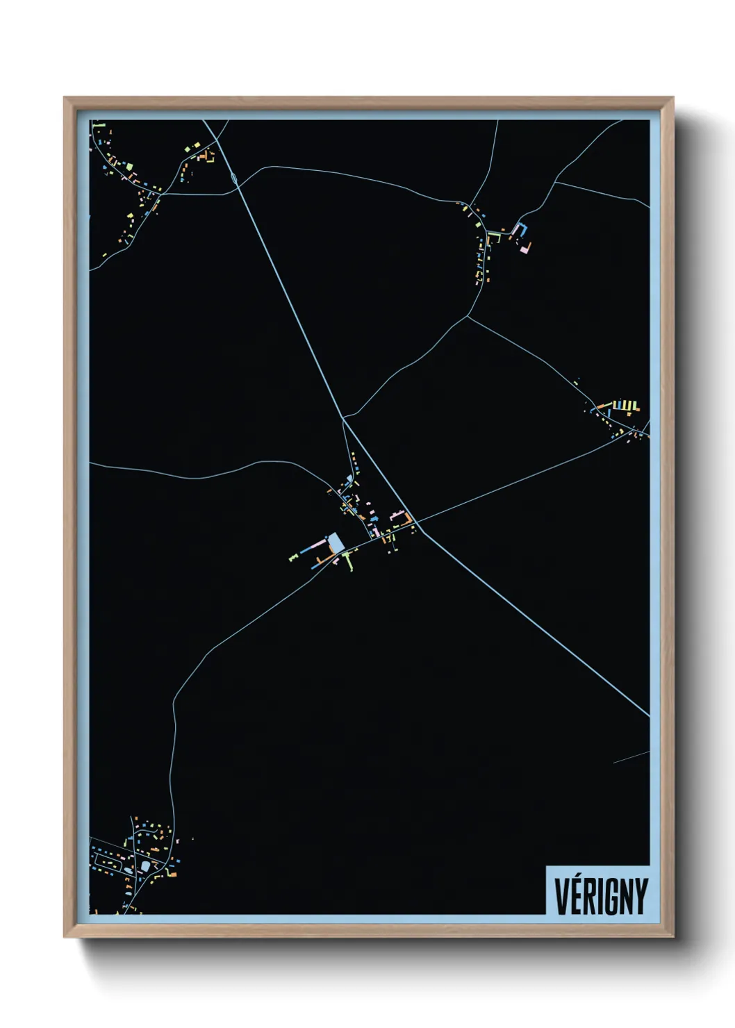 Une affiche de carte sur Vérigny