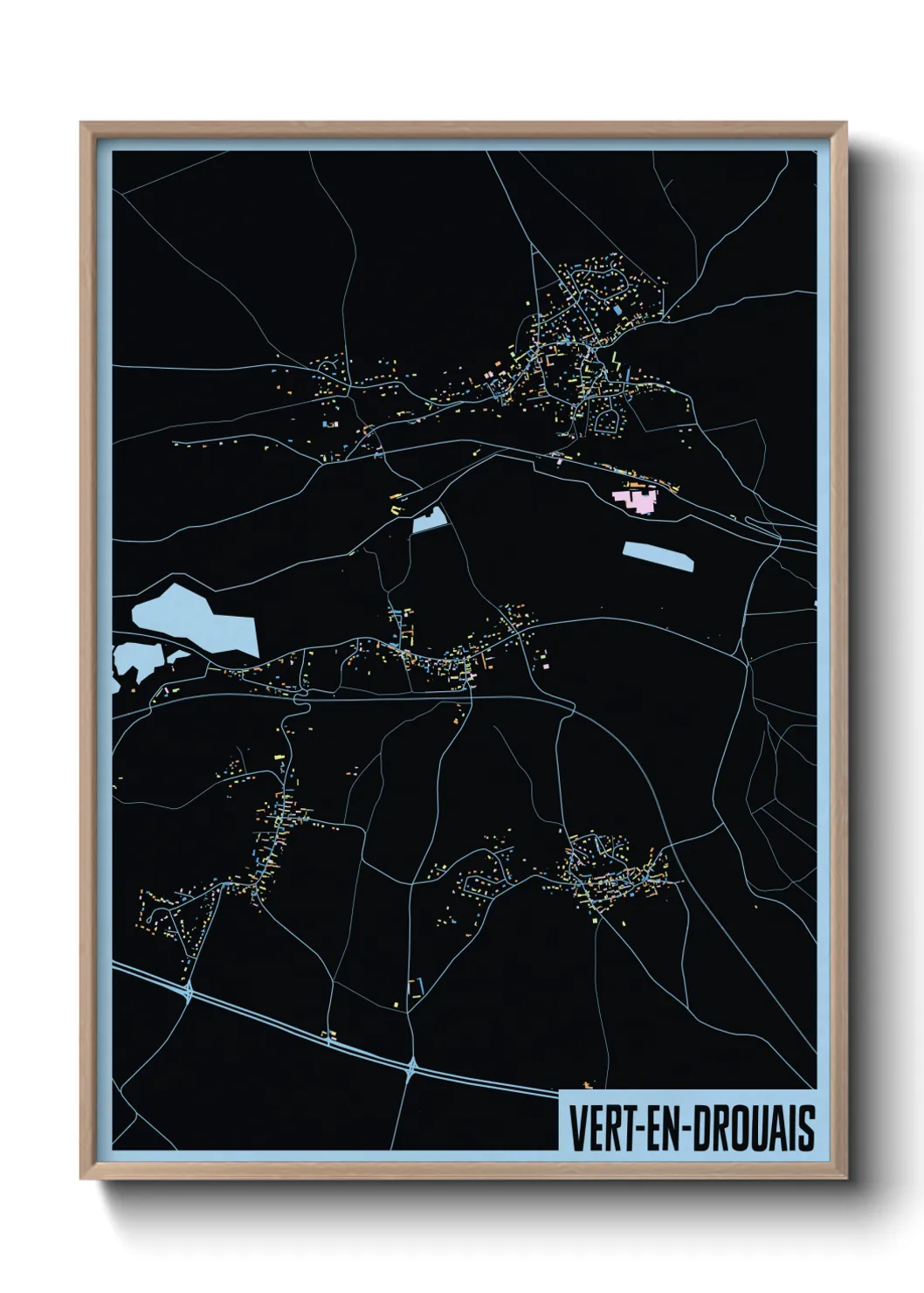 Une affiche de carte sur Vert-en-Drouais