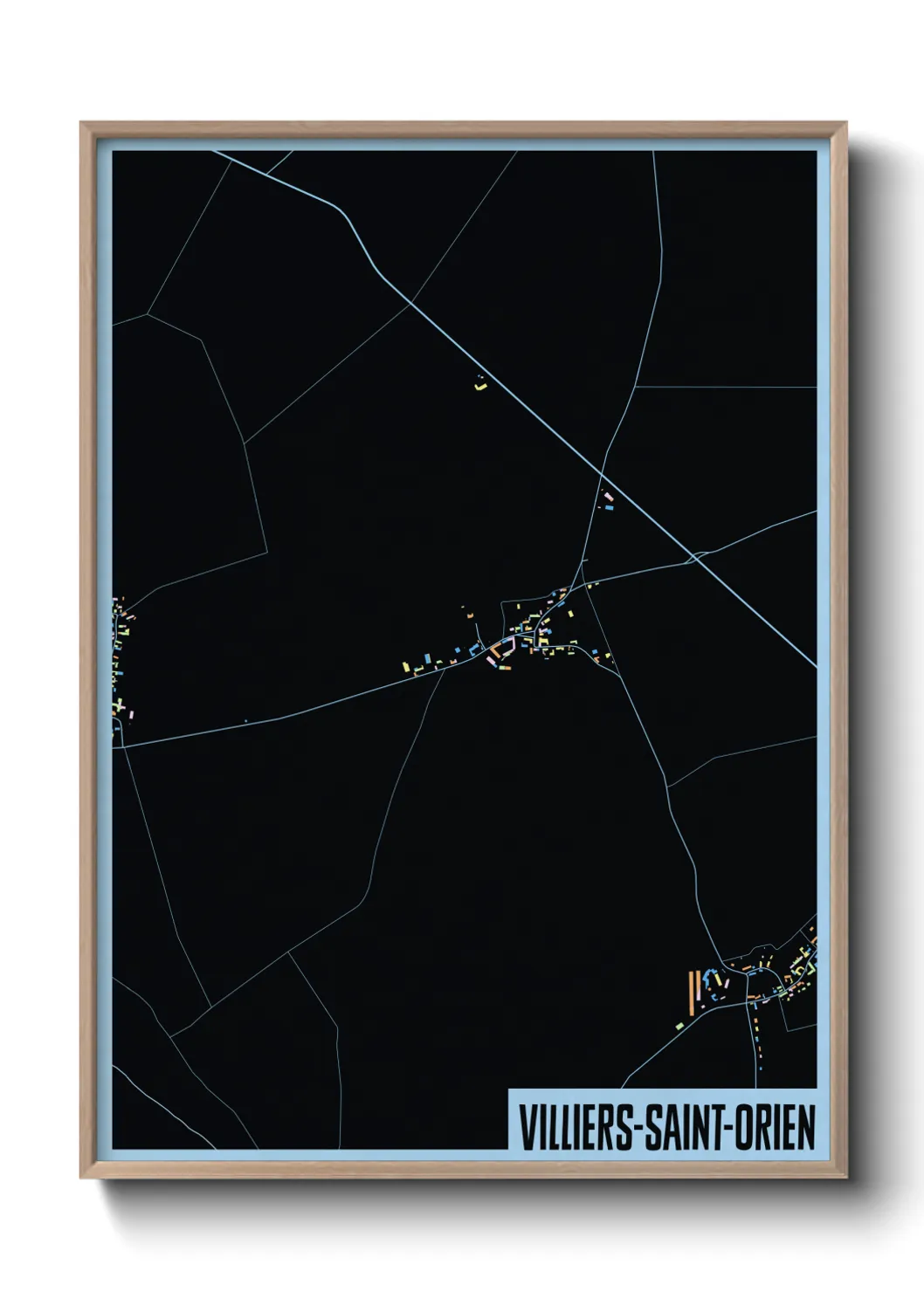 Une affiche de carte sur Villiers-Saint-Orien