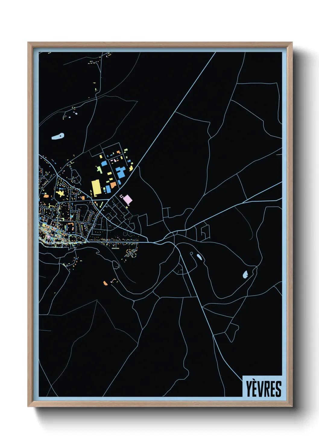 Une affiche de carte sur Yèvres