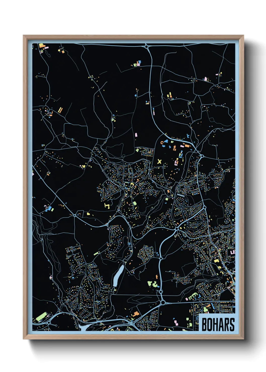 Une affiche de carte sur Bohars