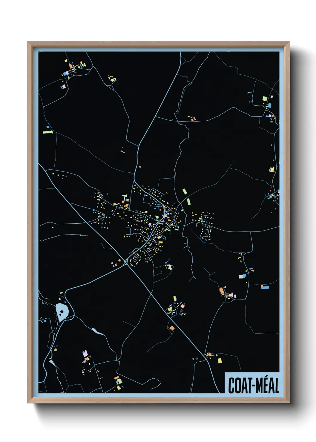 Une affiche de carte sur Coat-Méal