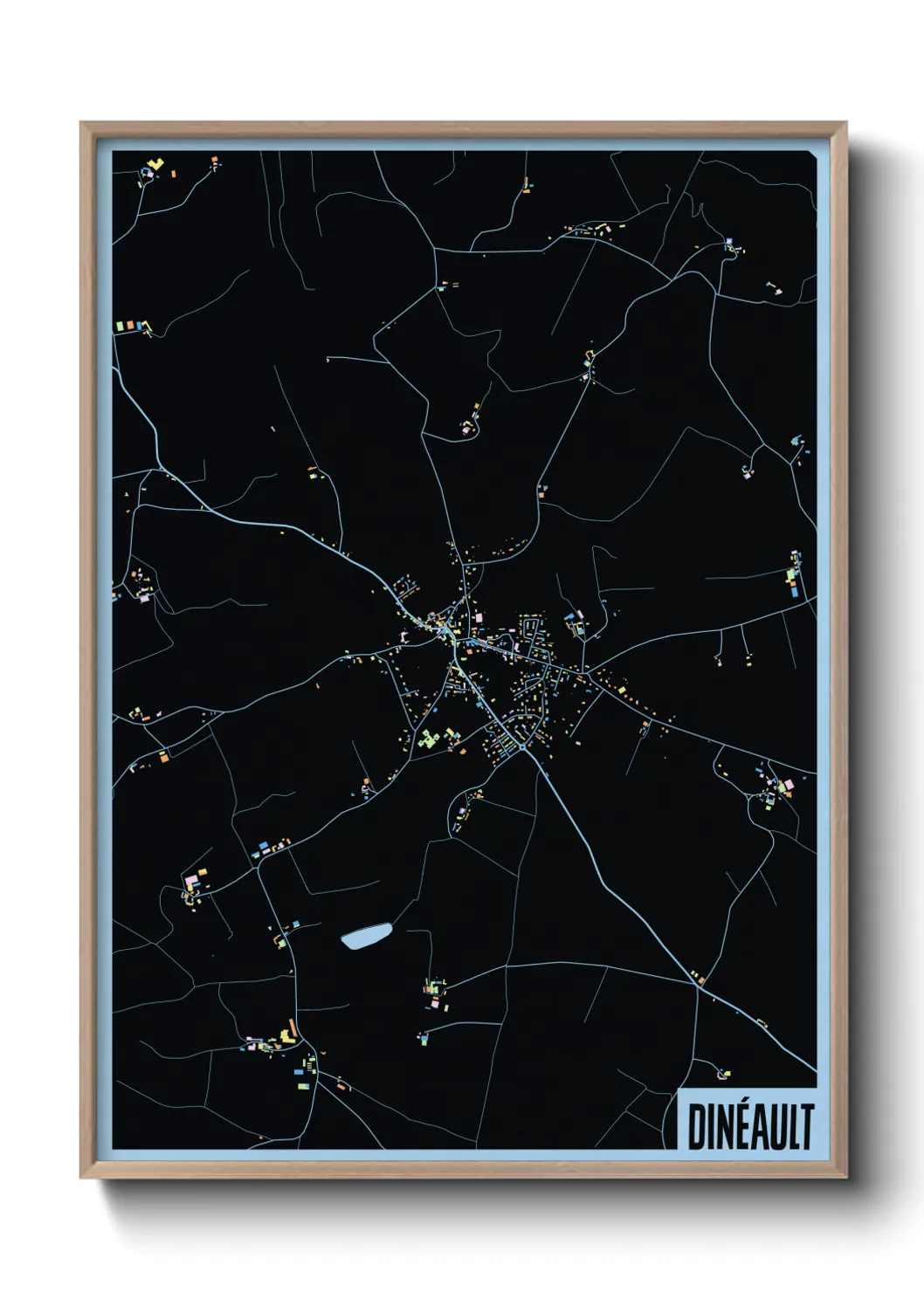 Une affiche de carte sur Dinéault