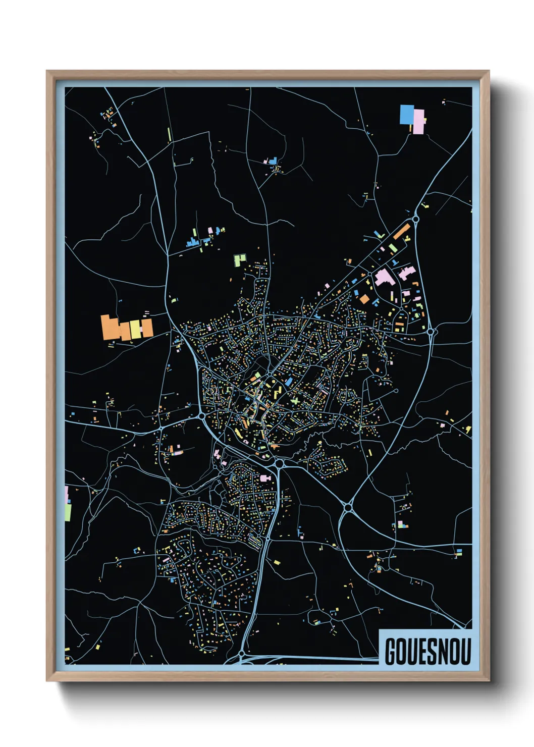 Une affiche de carte sur Gouesnou