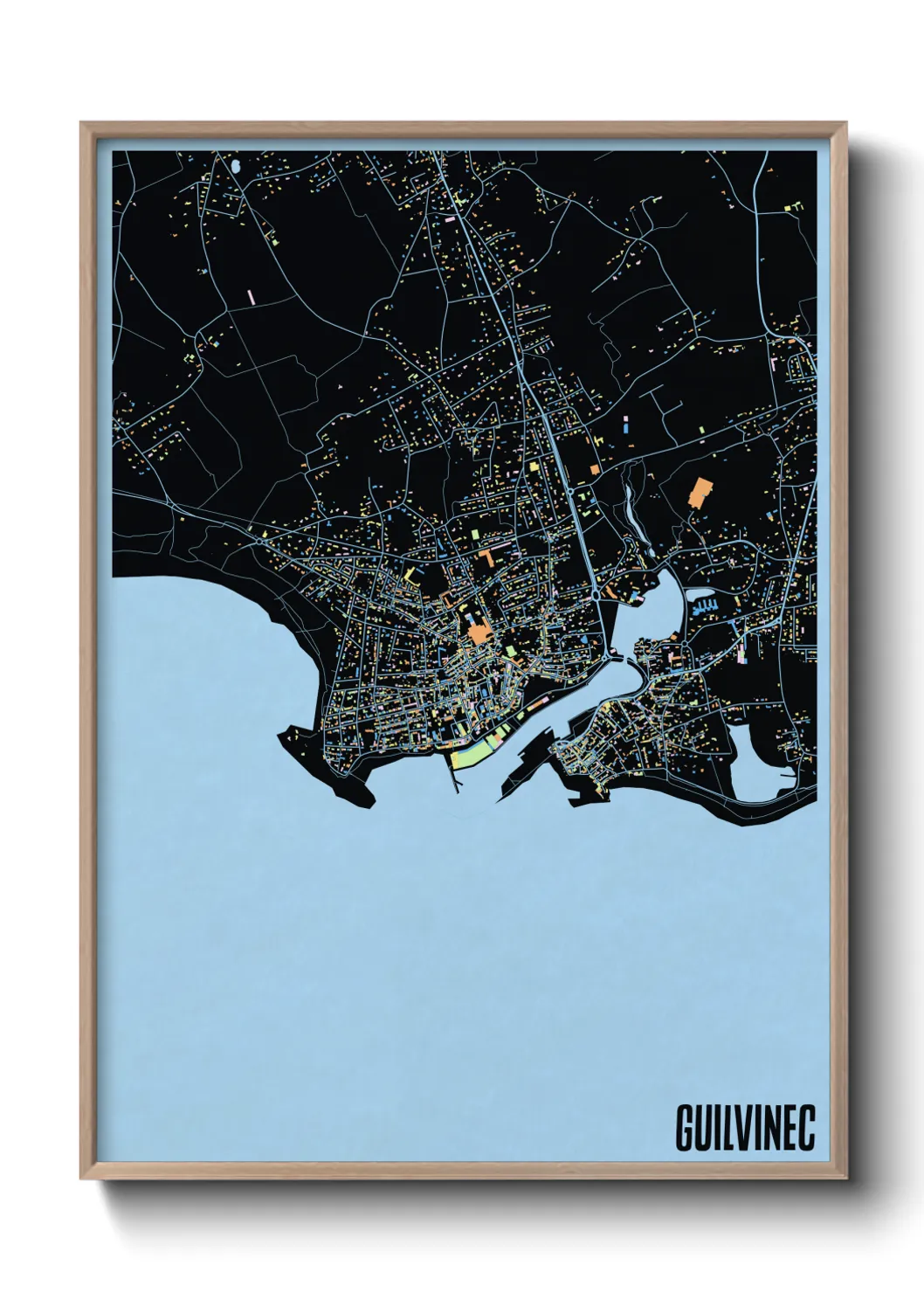 Une affiche de carte sur Guilvinec