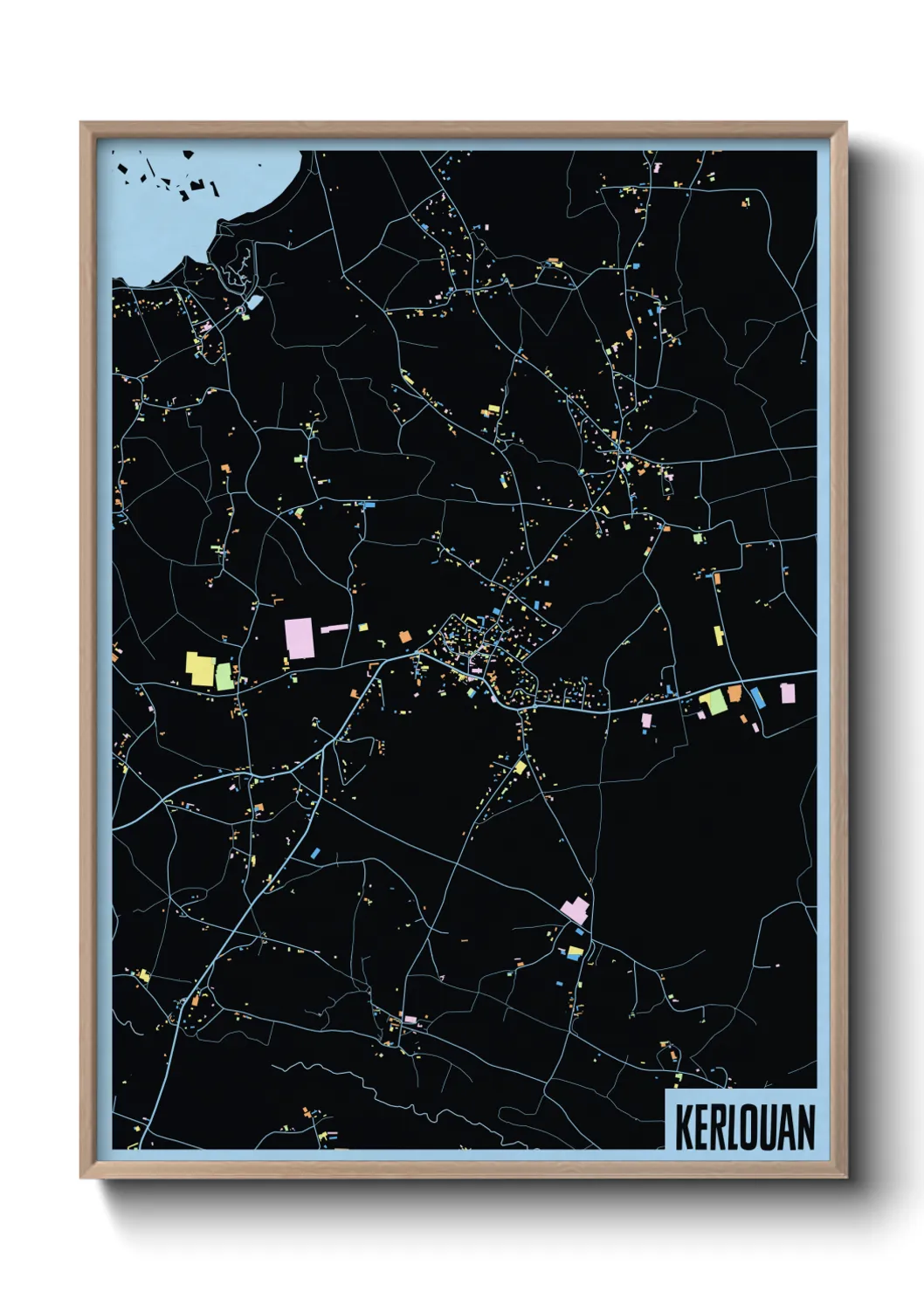 Une affiche de carte sur Kerlouan