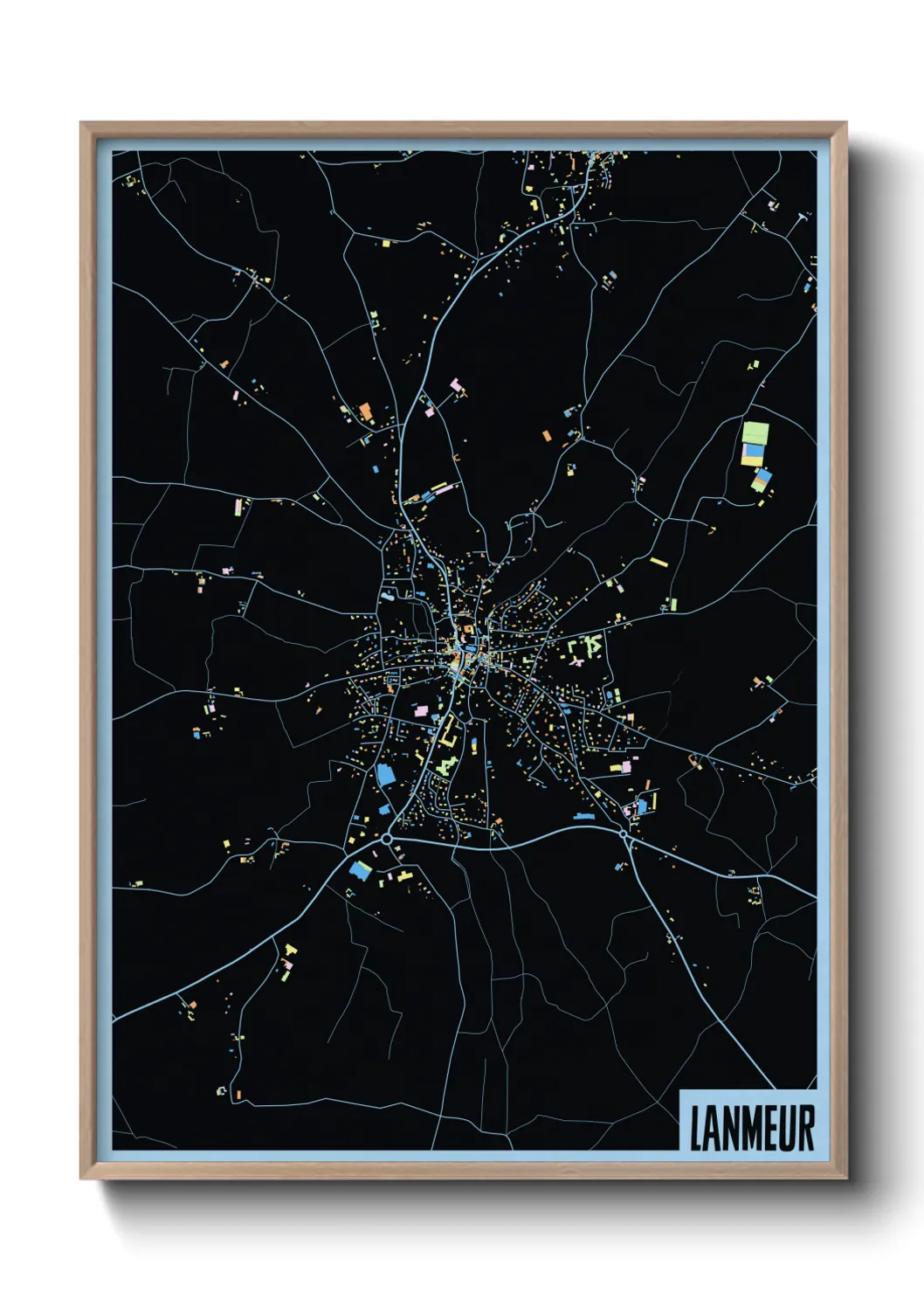 Une affiche de carte sur Lanmeur