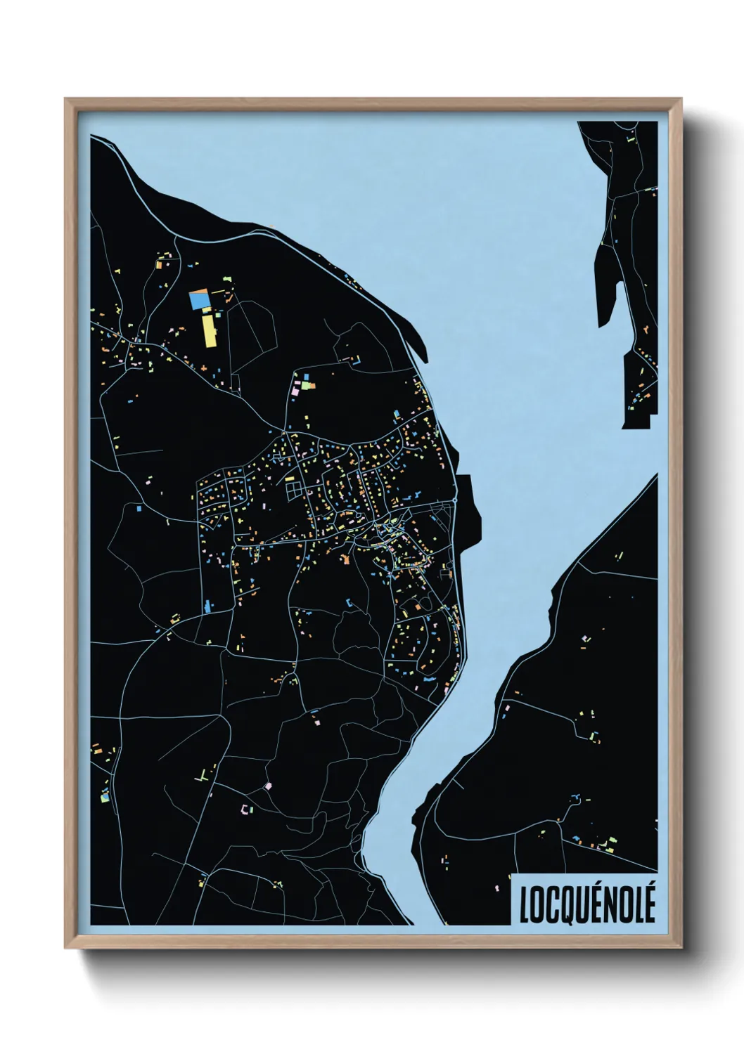 Une affiche de carte sur Locquénolé
