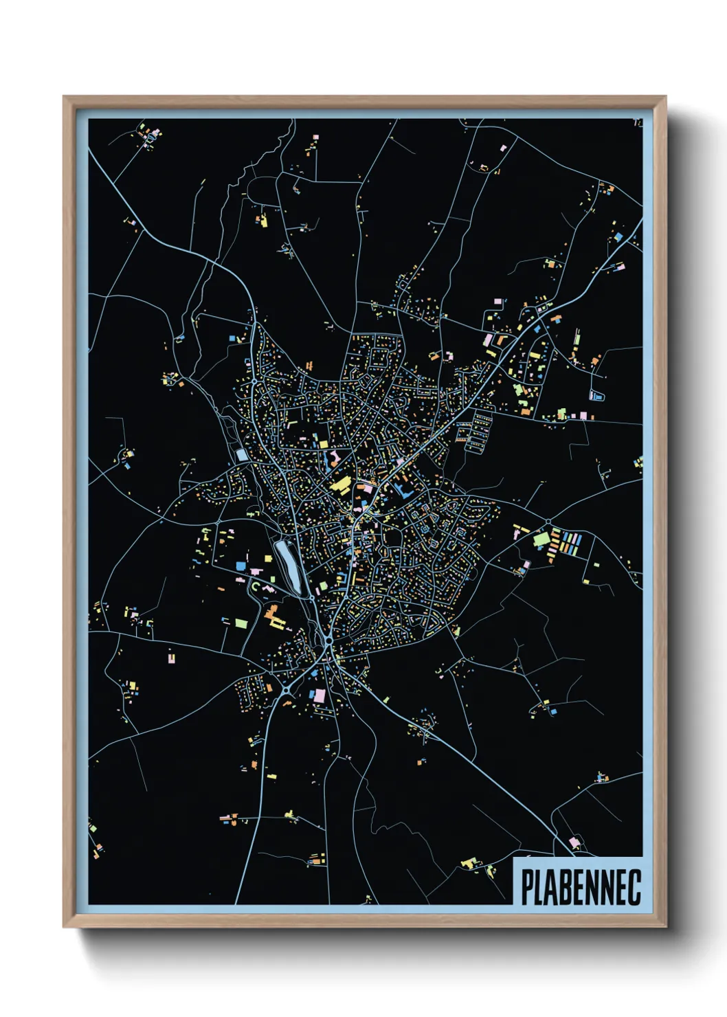 Une affiche de carte sur Plabennec