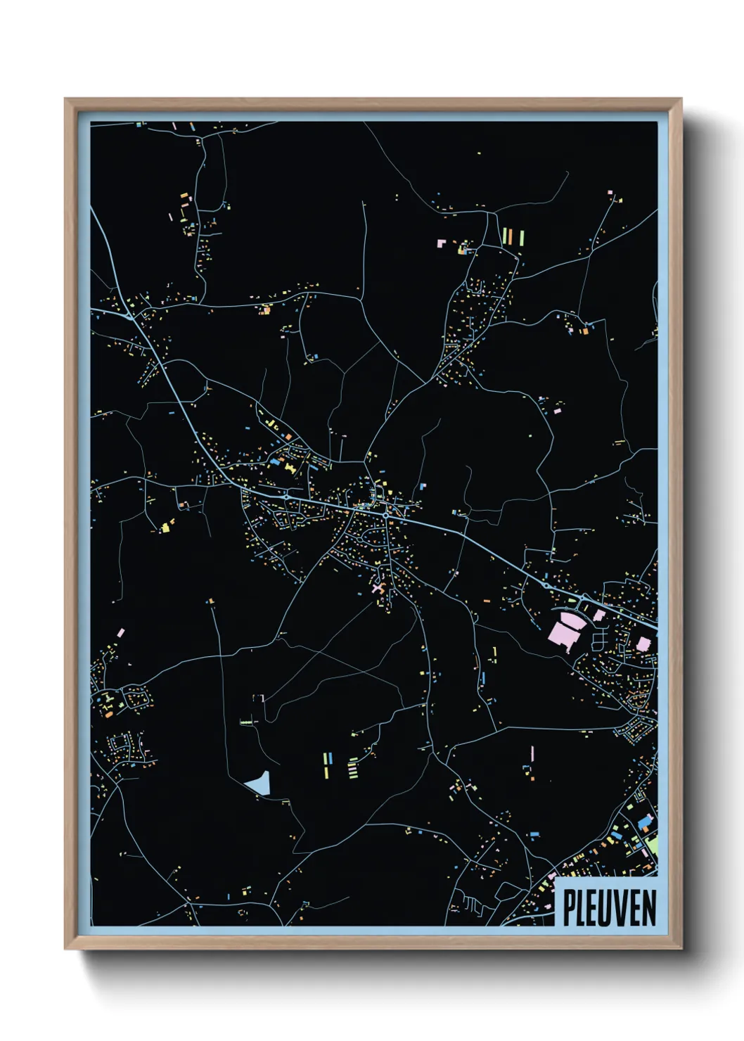 Une affiche de carte sur Pleuven