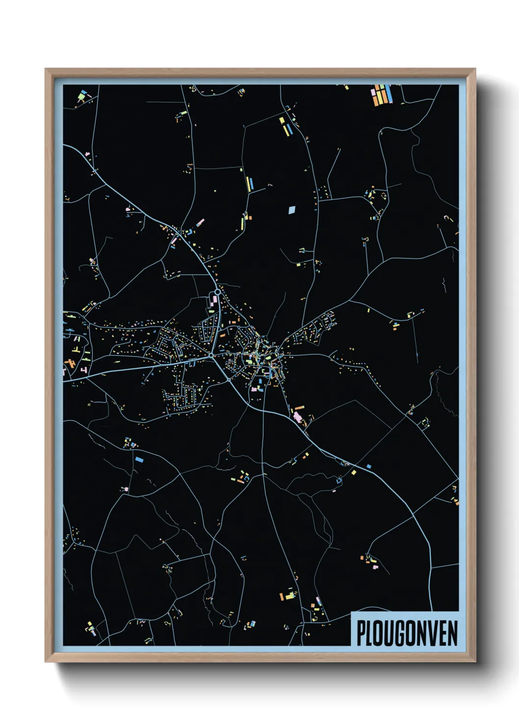 Une affiche de carte sur Plougonven