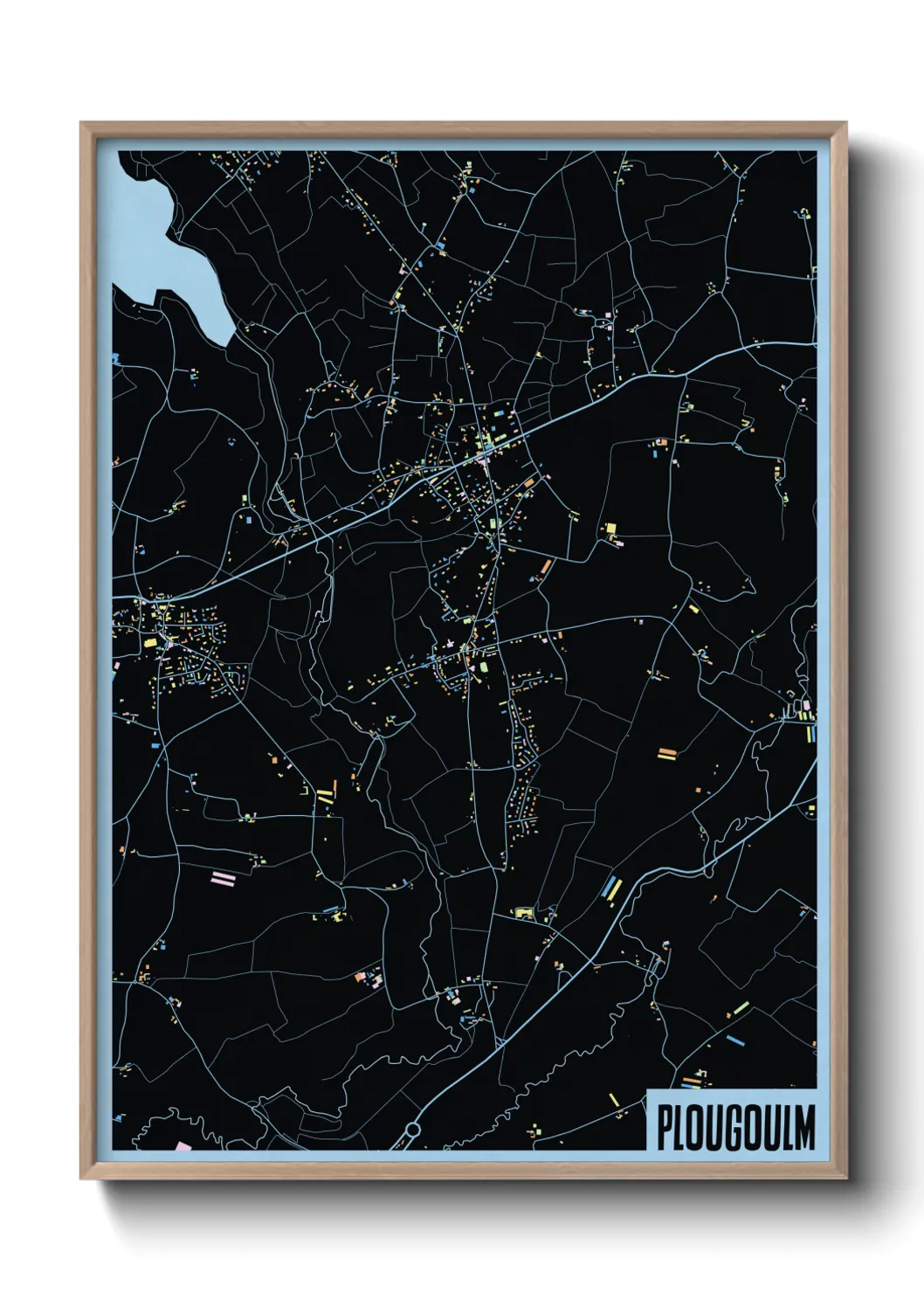 Une affiche de carte sur Plougoulm