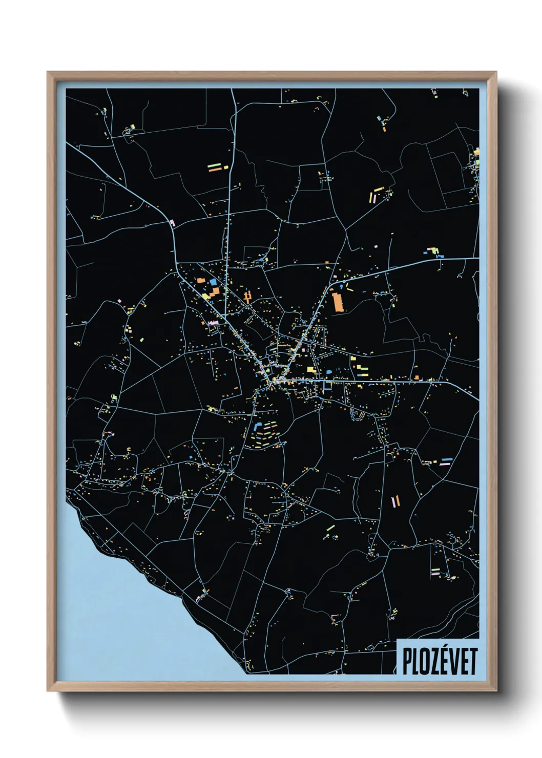 Une affiche de carte sur Plozévet