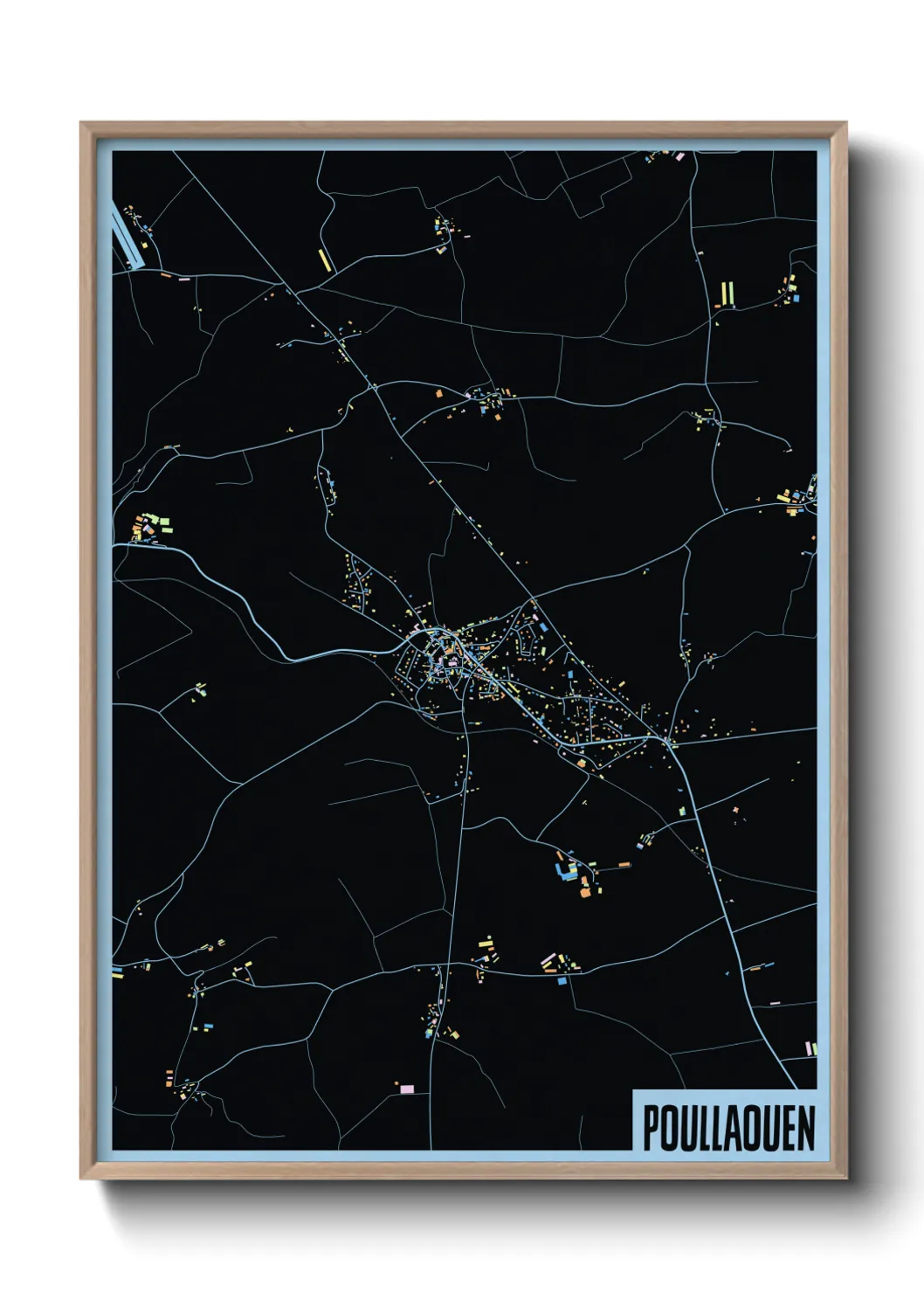 Une affiche de carte sur Poullaouen